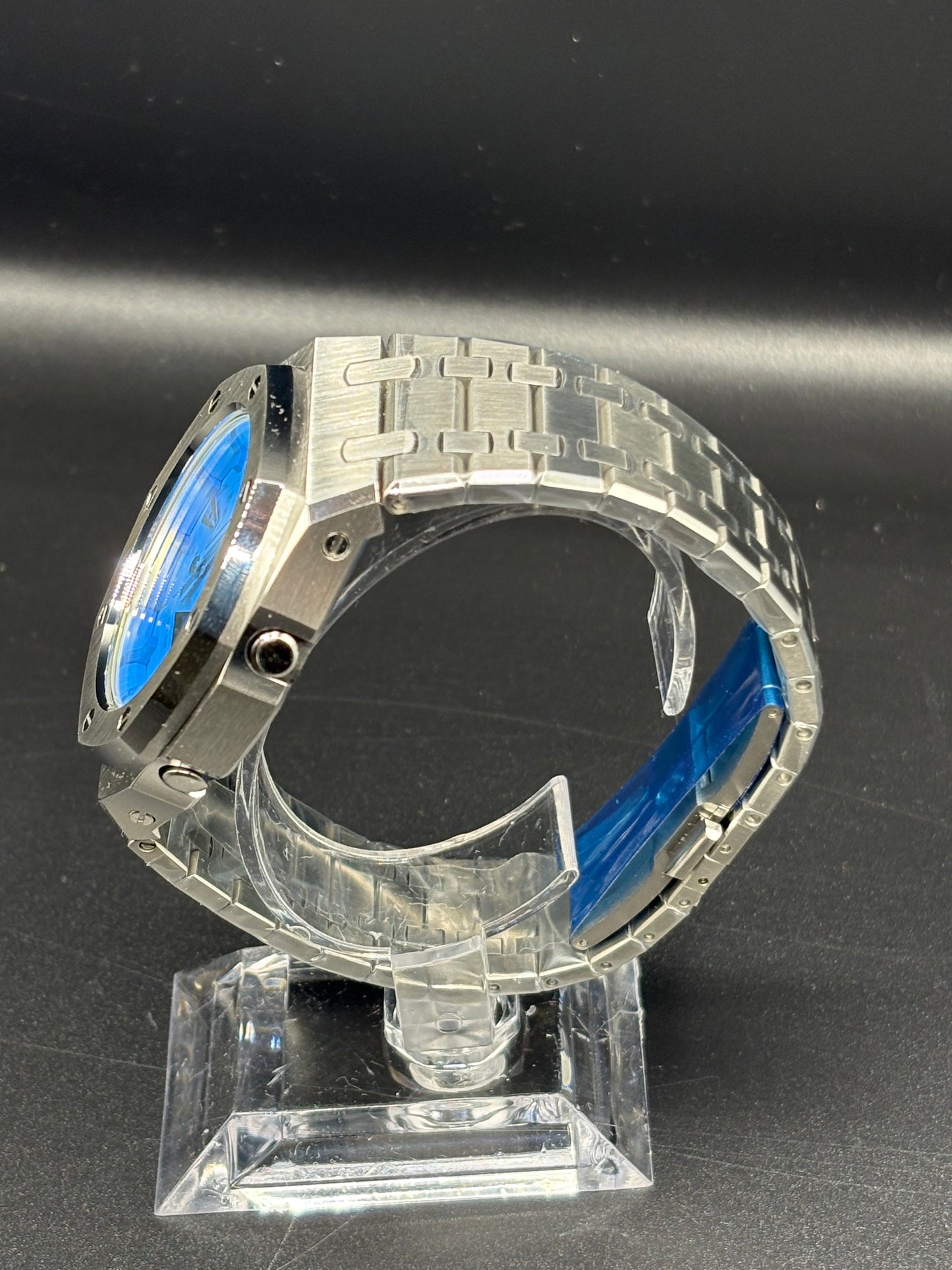 Custom Casio GA-2100 Casioak Blue/Orange Reflection Dial