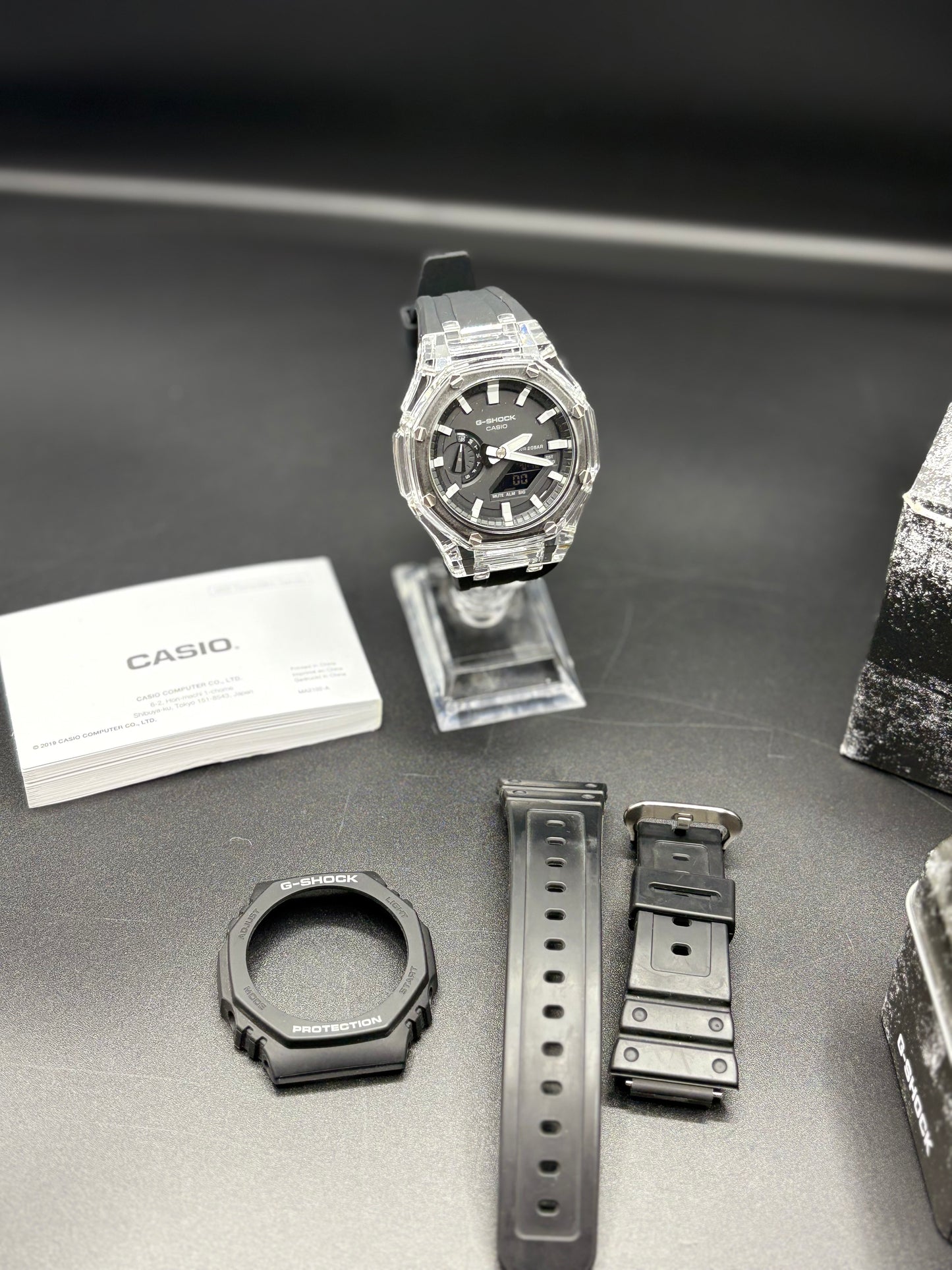 Custom Casio GA-2100 Casioak Black Rubber Strap & Plastic Bezel