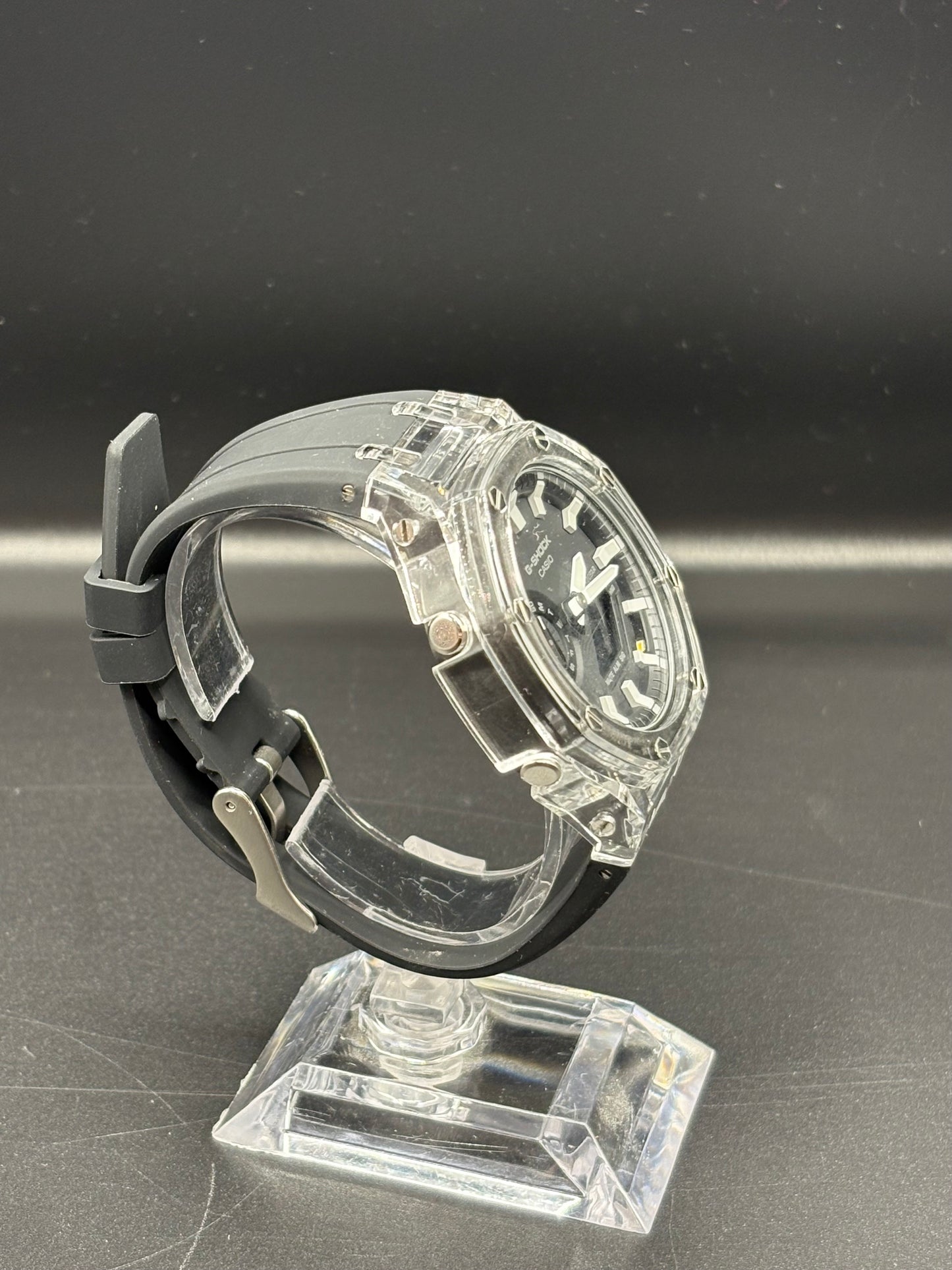 Custom Casio GA-2100 Casioak Black Rubber Strap & Plastic Bezel