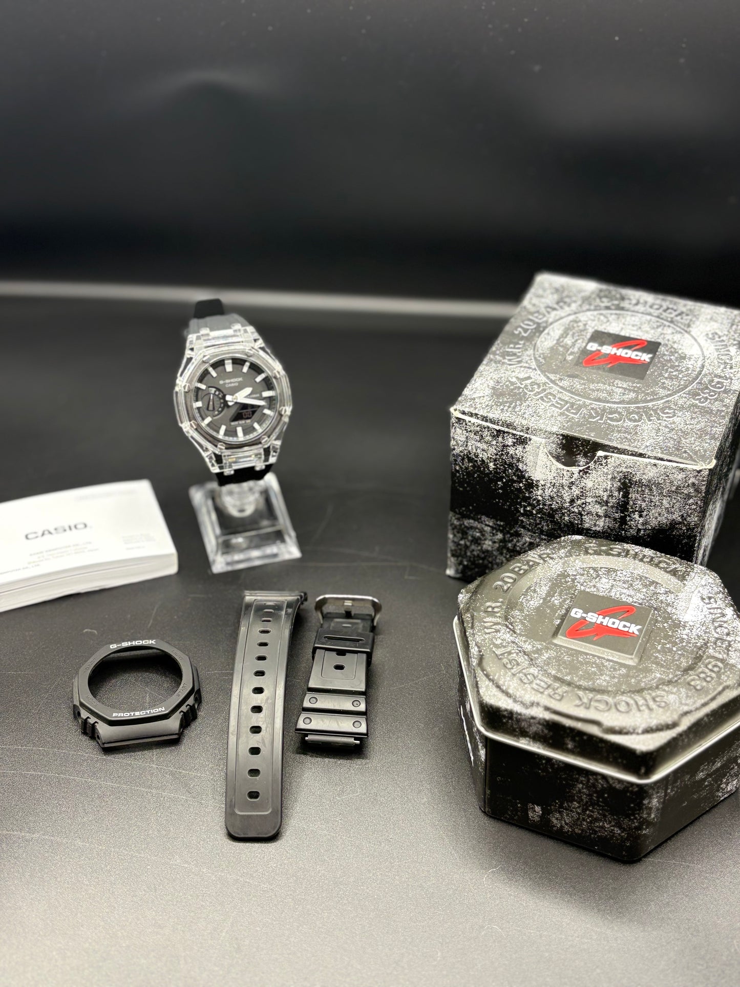 Custom Casio GA-2100 Casioak Black Rubber Strap & Plastic Bezel