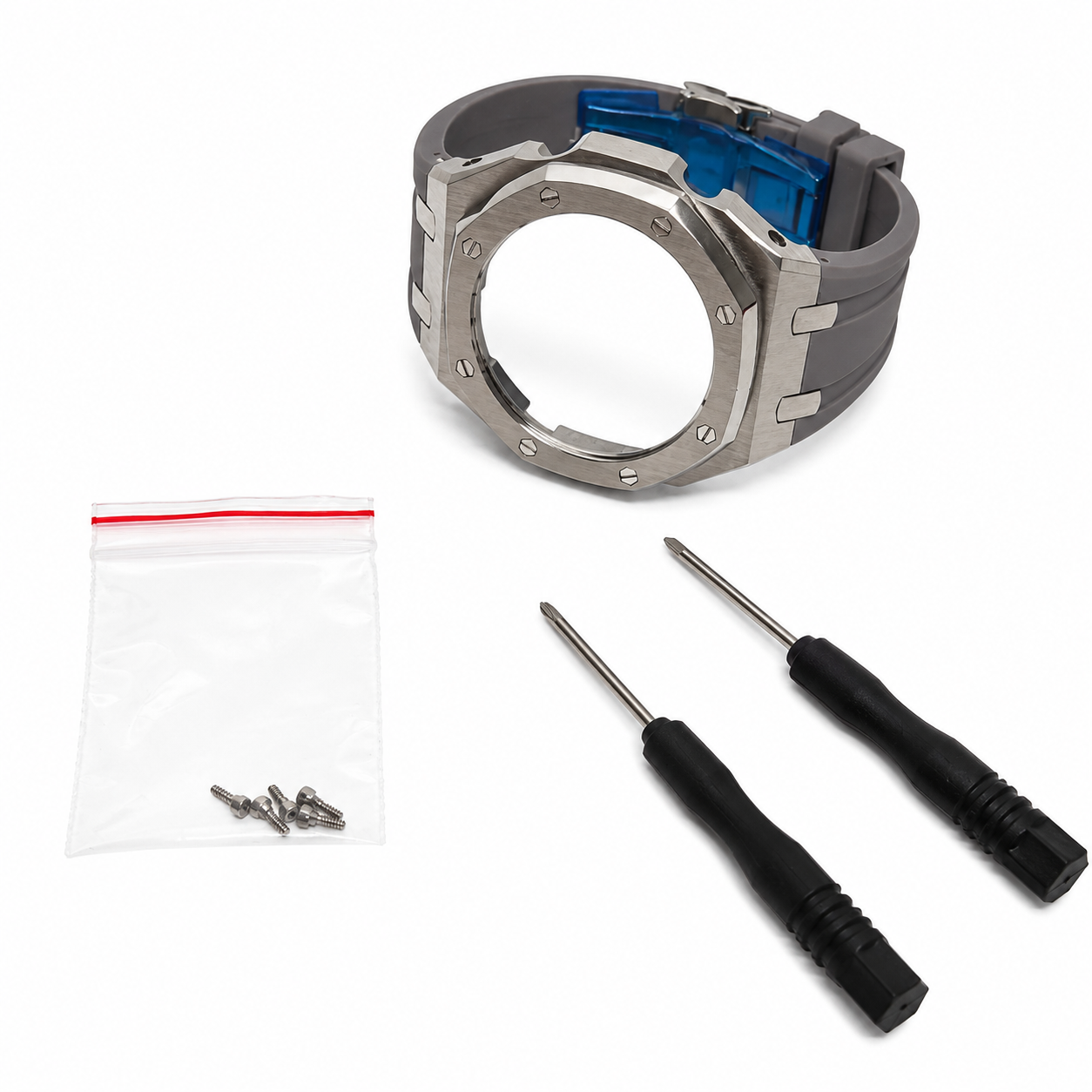 Casio (Axis) GA-2100 Mod Kit – Stainless Steel CasiOak Case & Strap Upgrade