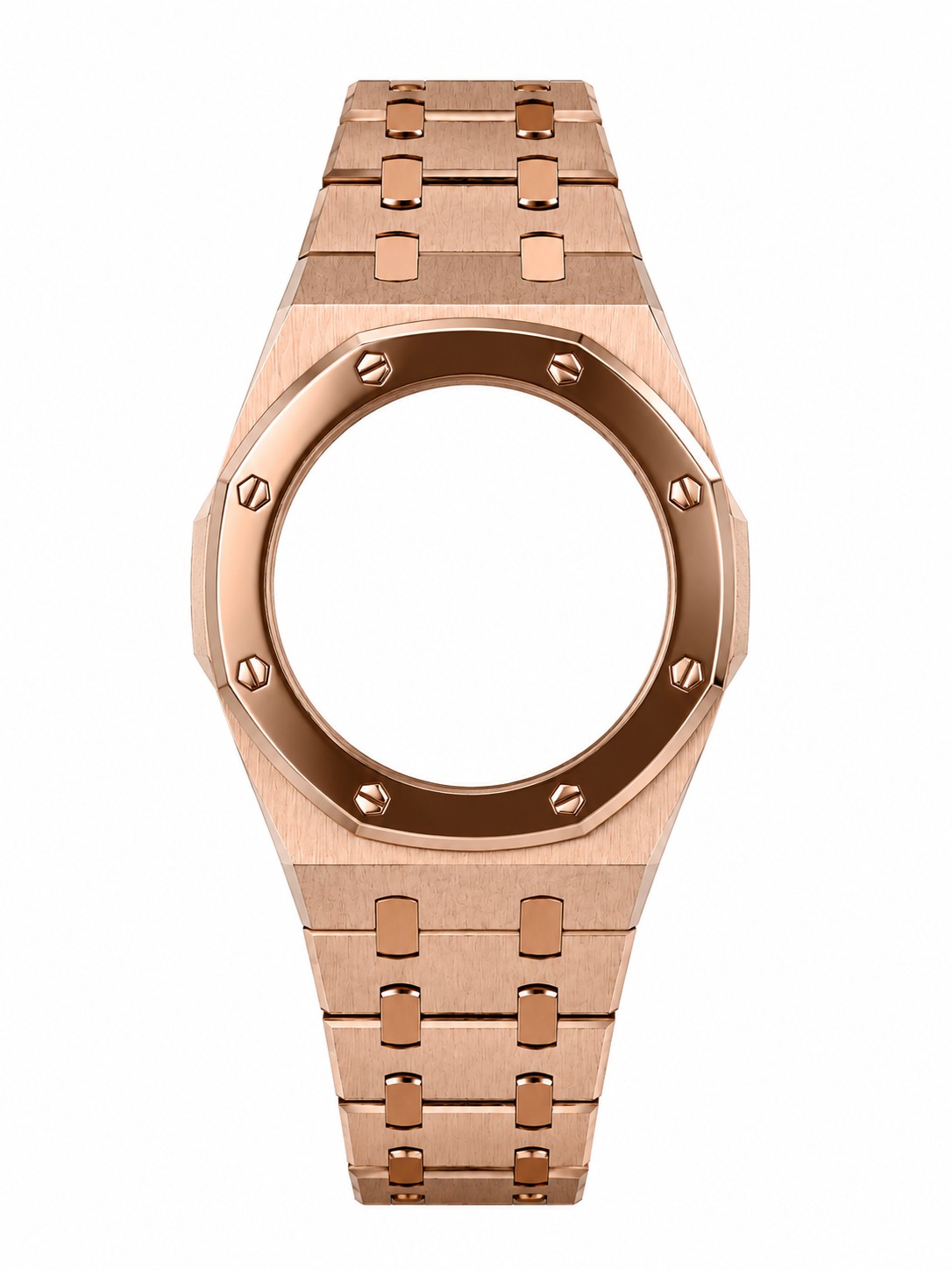 Rose Gold Two Tone Casio GA-2100 Mod Kit – Stainless Steel CasiOak Case & Strap Upgrade