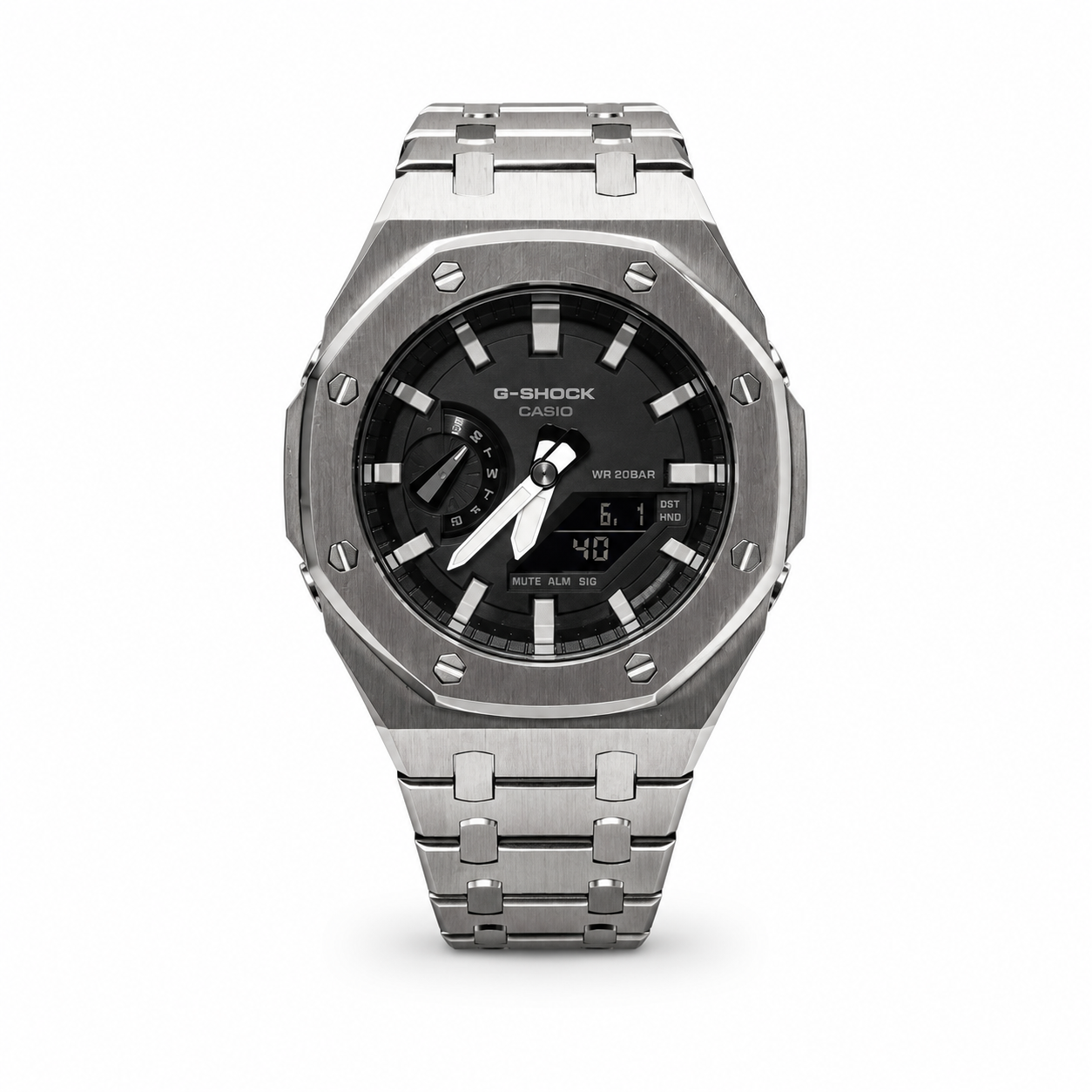 Full Stainless G-Shock ‘Silver Frost’ CasiOak