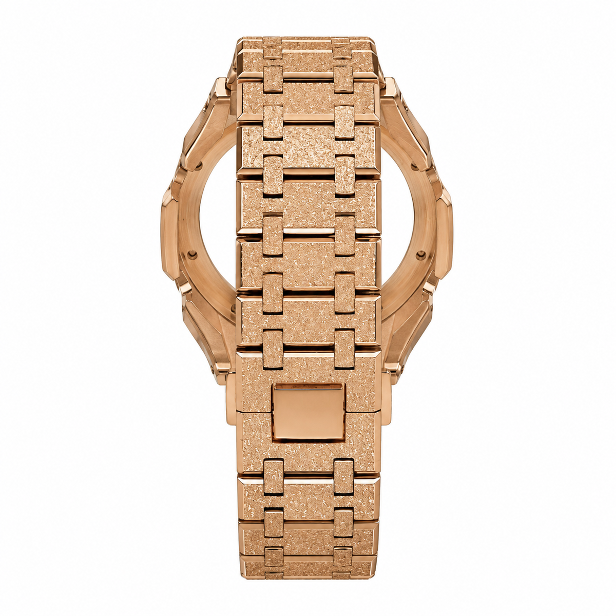 Rose Gold Frosted Casio GA-2100 Mod Kit – Stainless Steel CasiOak Case & Strap Upgrade