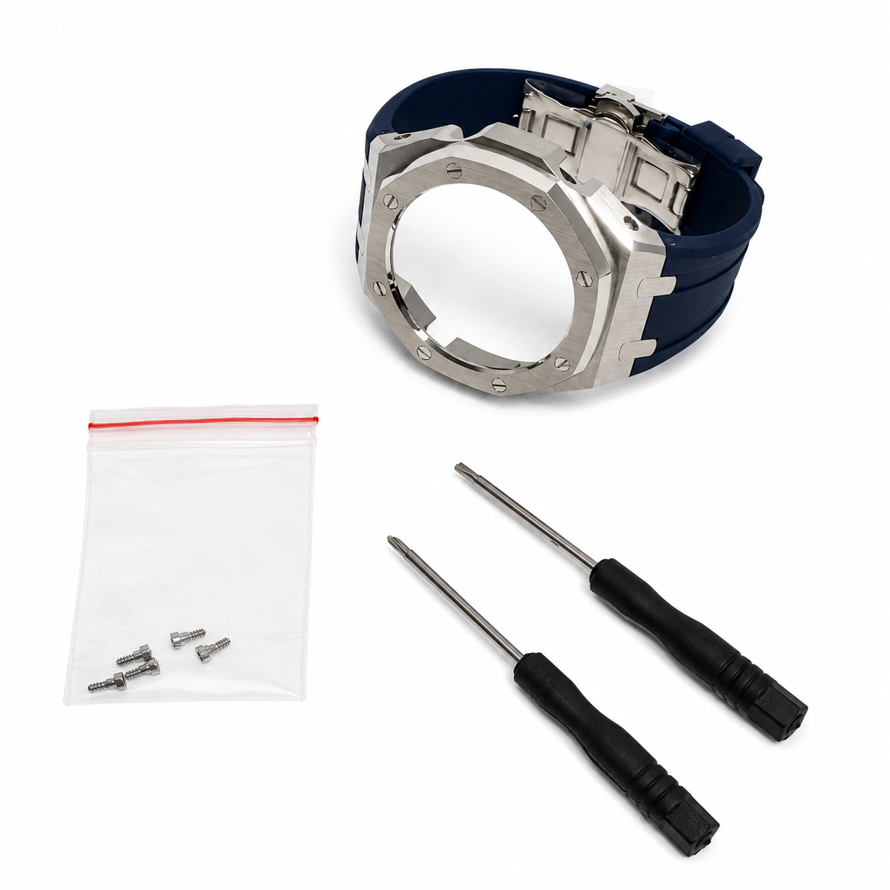 Casio GA-2100 Mod Kit – Stainless Steel CasiOak Case & Strap Upgrade